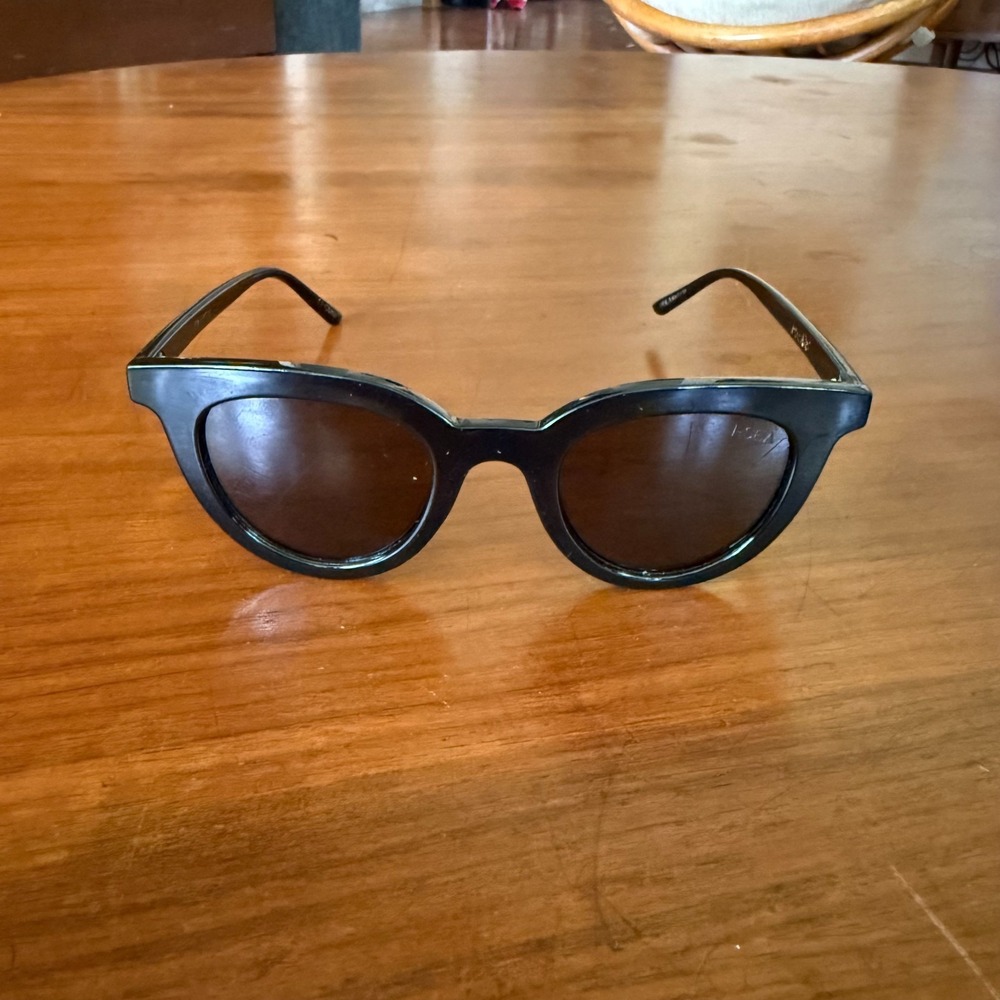 I-SEA Canyon Polarized Sunglasses Black Retro Round Geometric UV Fashion Women